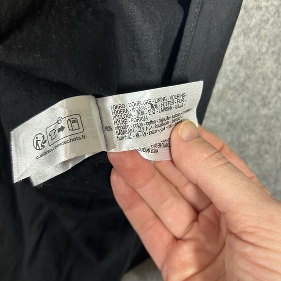 Zara Dress Womens XS Embroidered Eyelet Button Front Black Mini Cotton - Picture 7 of 8